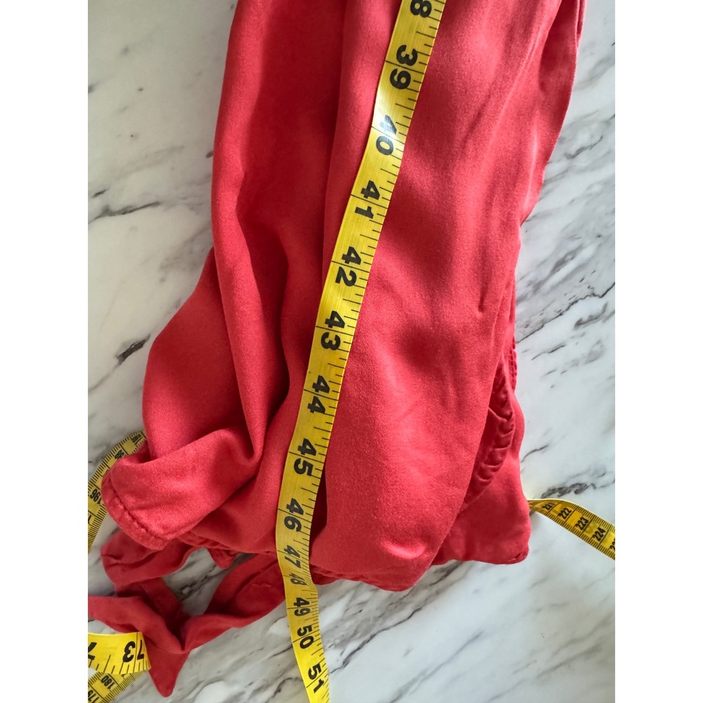 Old Navy Womens XXL Red Viscose Rayon Long Sleeve Belted Button Down Midi Dress - Picture 6 of 6